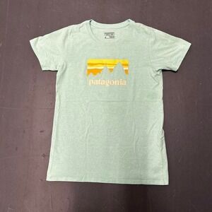 Patagonia sea-foam green graphic tee shirt tshirt Size M